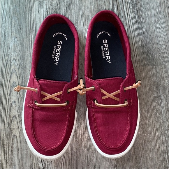 Sperry Shoes - Sperry Top-Sider maroon wine color size 6